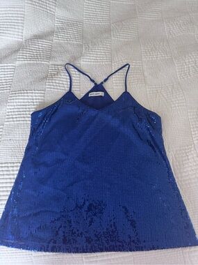 Grace Karin Cobalt Blue Sequin Bandeau Camisole
